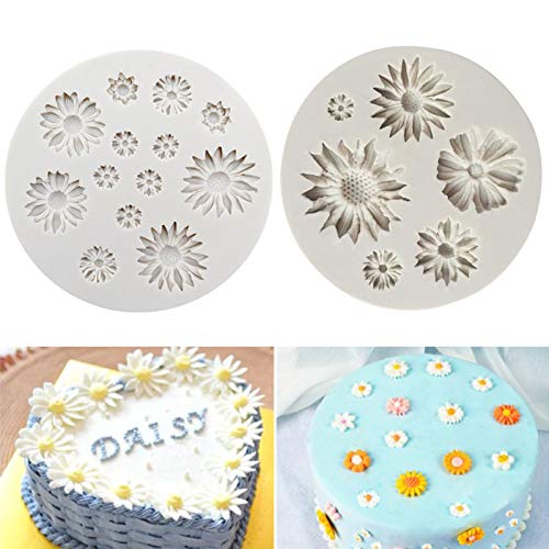 Gänseblümchen Silikon Mould Silikonformen Dekoriere Mini-Blume Backen Chrysanthemen Blumen DIY Basteln Matte Handgefertigt Backform Set für Schokolade Fondant Seife Bastelprojekte und Kuchendekoration von Fleymu