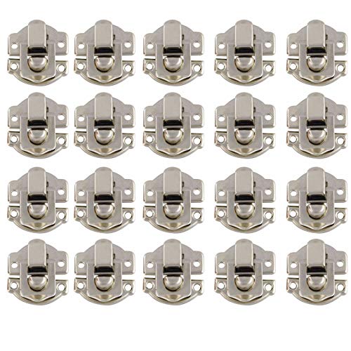 Größe Verriegelungs Scharniere Retro Stil Schmuck Verschluss Design Dekorative Antike Haspe Schloss mit 80 Schrauben Klein Vorhängeschloss Eisen Schnapp für Deko Schmuckschatulle Holzkoffer (Weiß) von Fleymu