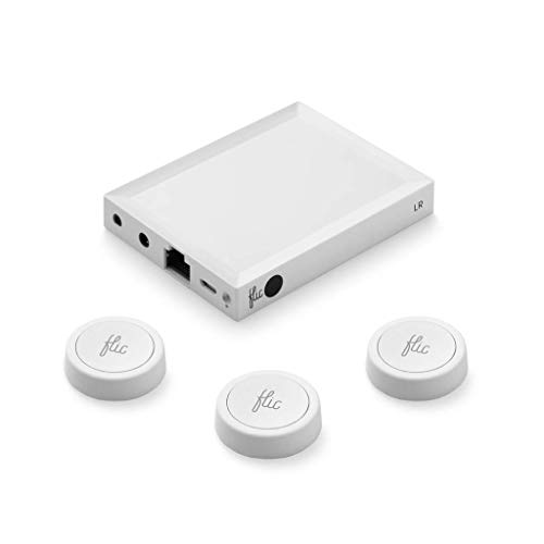Flic 2 Smart Button Starter Kit – 3er-Pack Flic 2 Tasten + 1 Flic Hub Long Range. von Flic