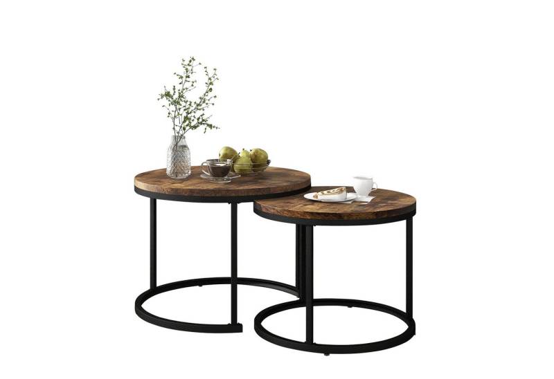 Flieks Couchtisch, Runder geschachtelter Beistelltisch Couchtisch 2er Set von Flieks