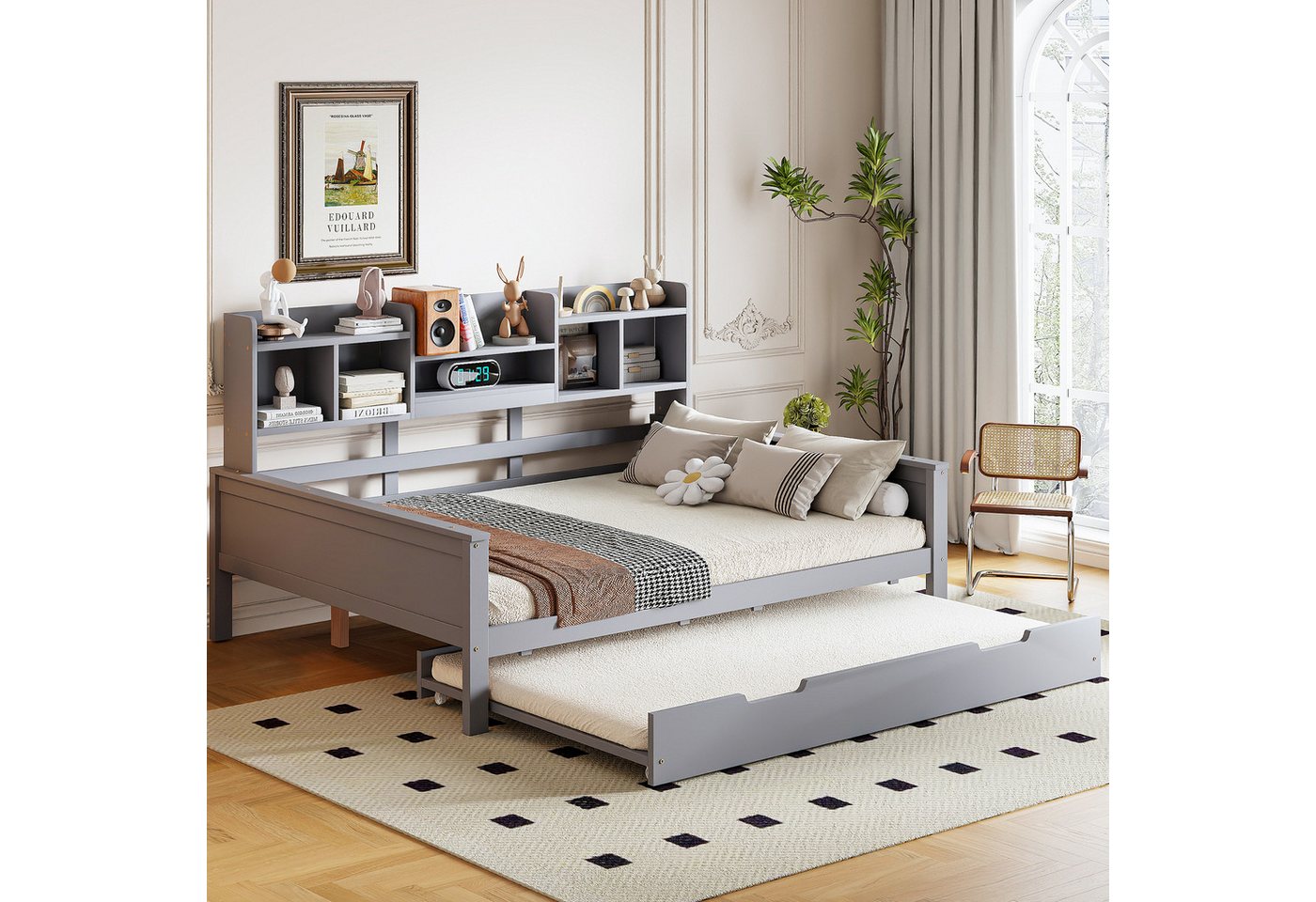 Flieks Daybett, Kinderbett Schlafsofa 140x200cm mit Ausziehbett 90x190cm, Staurfächer Flieks Daybett, Kinderbett Schlafsofa 140x200cm mit Ausziehbett 90x190cm, Staurfächer von Flieks