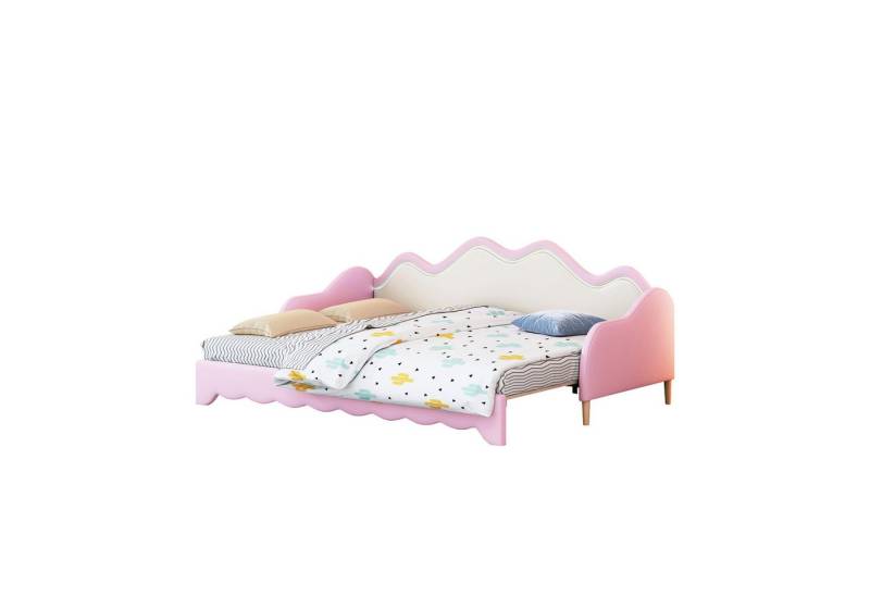 Flieks Daybett, LED Tagesbett Polsterbett Schlafsofa 90x190cm/180x190cm Kunstleder von Flieks
