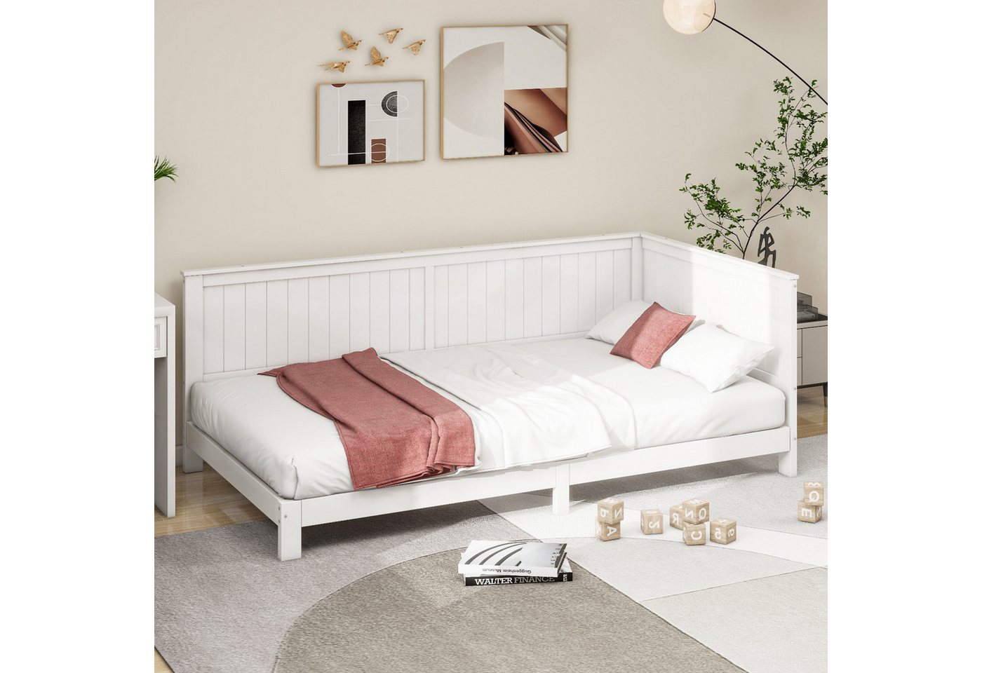 Flieks Daybett, Massivholz Schlafsofa Einzelbett Tagesbett Kinderbett 90x200cm von Flieks