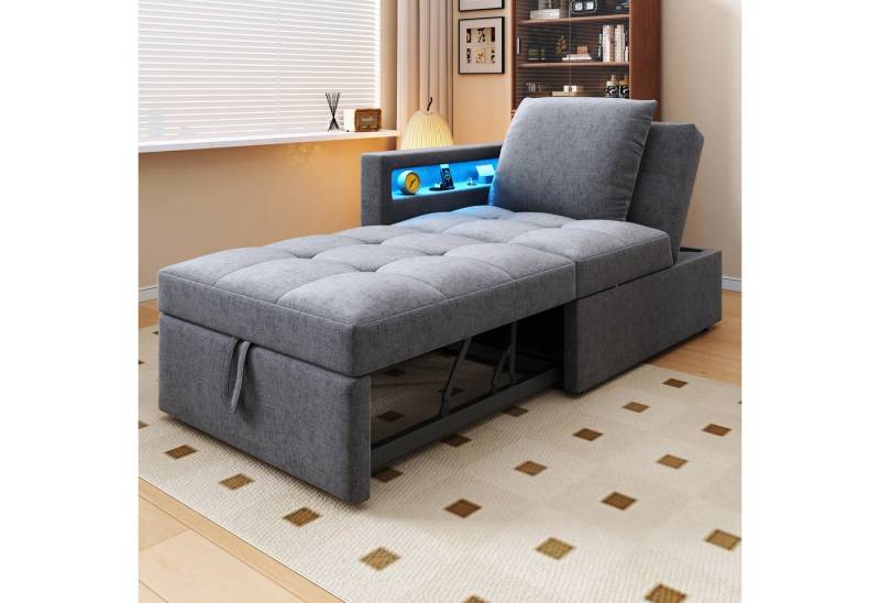 Flieks Daybett, Polsterbett Schlafsofa mit verstellbarer Rückenlehne LED USB/Typ-C Flieks Daybett, Polsterbett Schlafsofa mit verstellbarer Rückenlehne LED USB/Typ-C von Flieks
