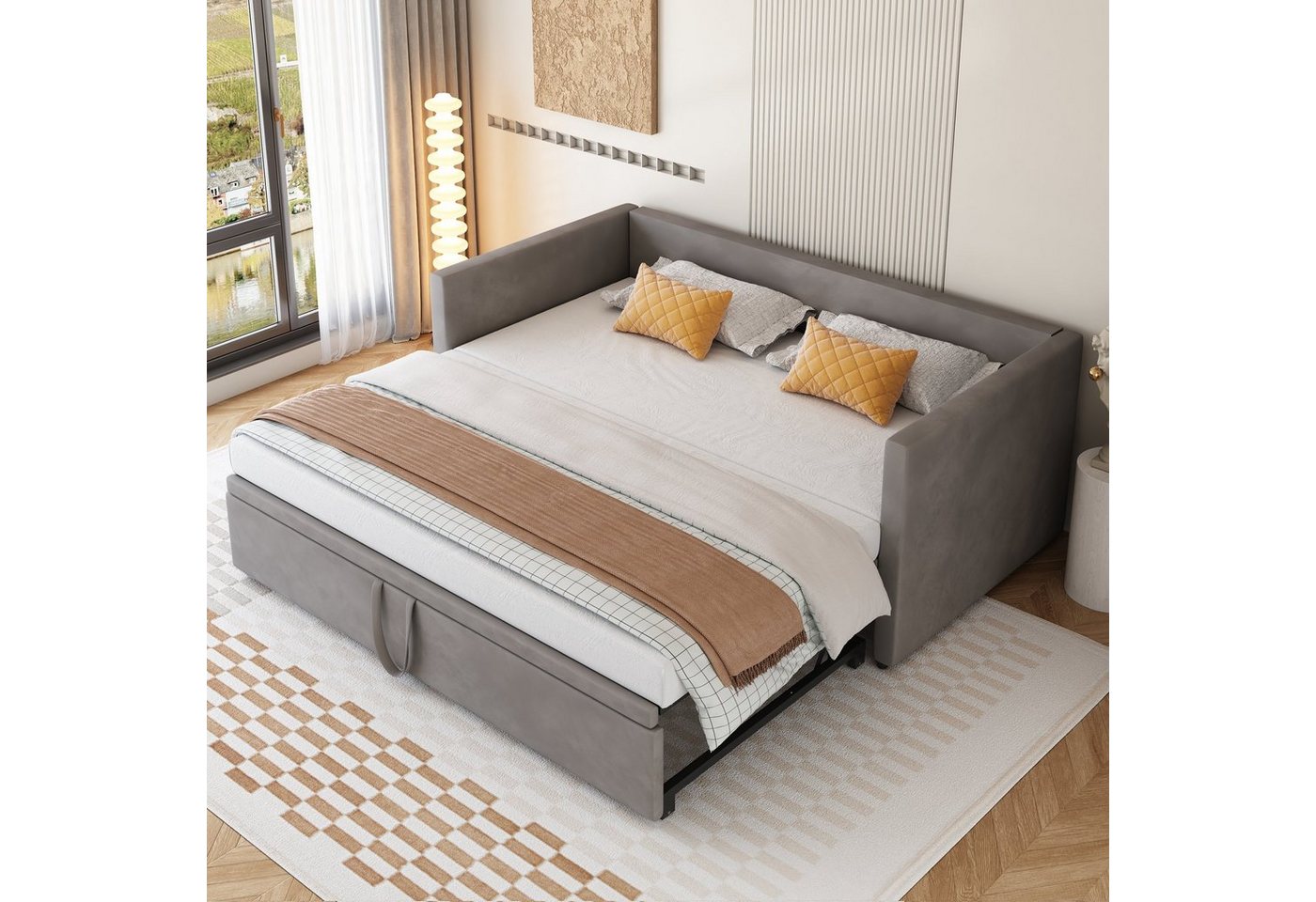 Flieks Daybett, Tagesbett Schlafsofa mit Unterbett 90x200cm/180x200cm Samt Flieks Daybett, Tagesbett Schlafsofa mit Unterbett 90x200cm/180x200cm Samt von Flieks