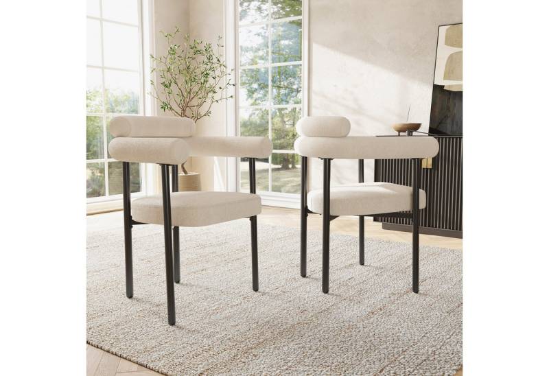 Flieks Esszimmerstuhl (Set, 2 St), 2er Set Polsterstühle Wohnzimmer Samt Küchenstühle Eisengestell von Flieks