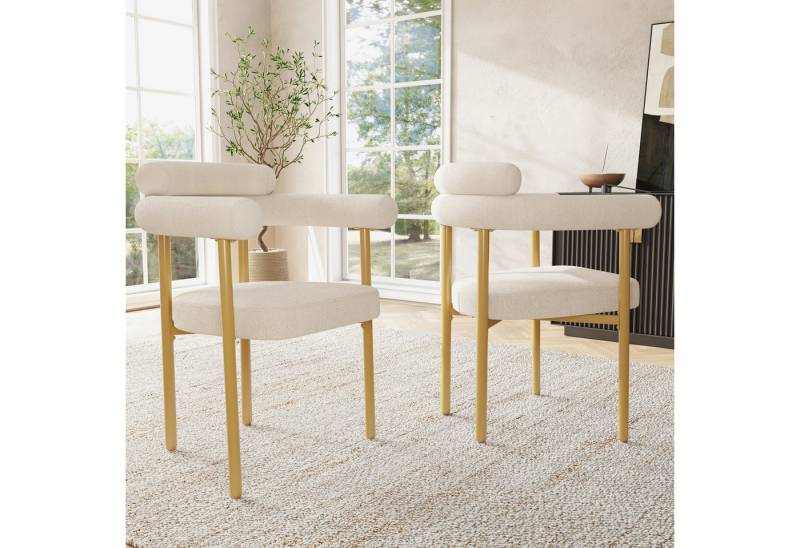 Flieks Esszimmerstuhl (Set, 2 St), 2er Set Polsterstühle Wohnzimmer Samt Küchenstühle Eisengestell von Flieks