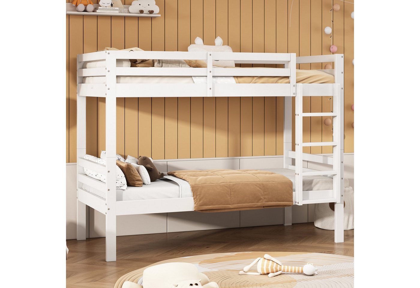 Flieks Etagenbett, Massivholz Kinderbett Umwandelbar 90x200cm von Flieks