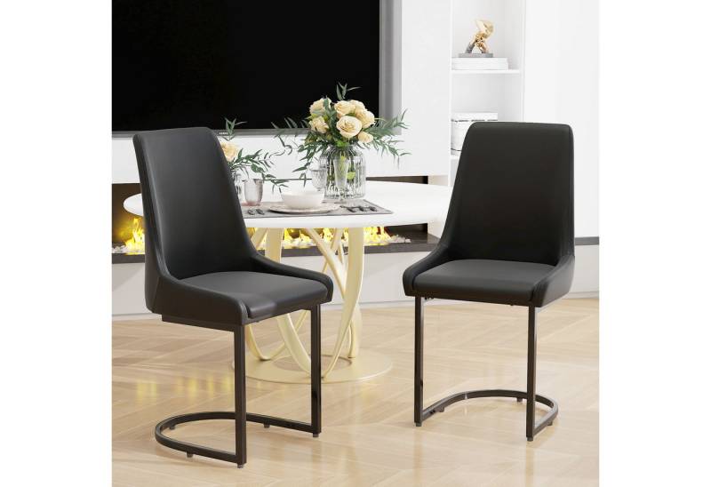 Flieks Freischwinger (Set, 2 St), 2er Set Polsterstühle Esszimmerstühle Schwingstühle, Kunstleder von Flieks