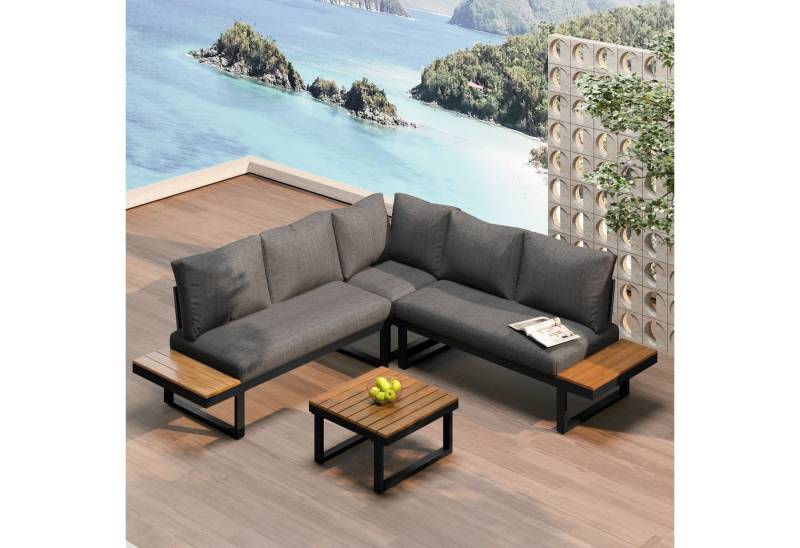 Flieks Gartenlounge-Set, 5-Sitzer Gartenmöbel mit 5-Winkel-verstellbare Lehne von Flieks