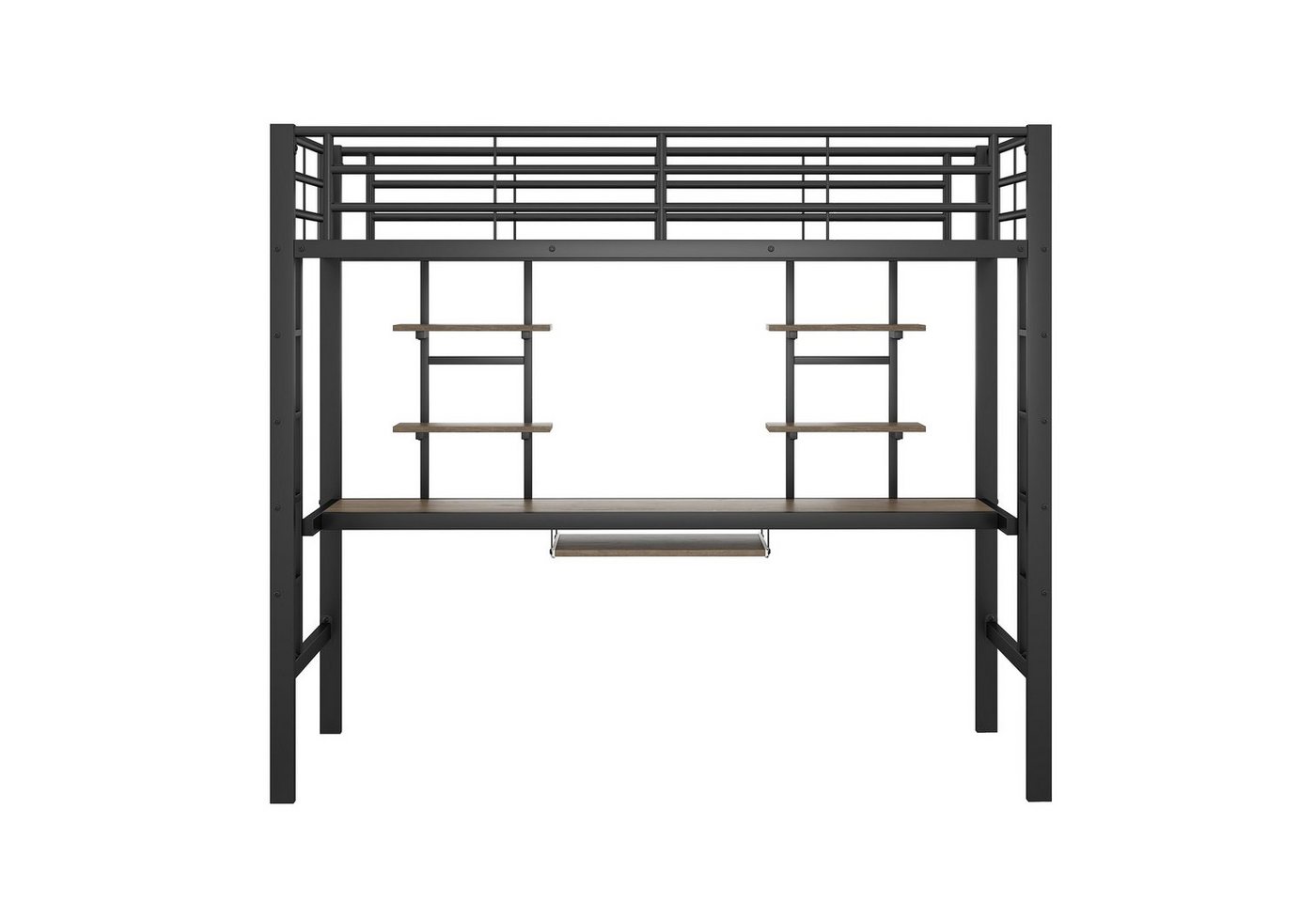 Flieks Hochbett Metallbett Kinderbett mit Schreibtisch & Regal 90x200cm ohne Stuhl Flieks Hochbett Metallbett Kinderbett mit Schreibtisch & Regal 90x200cm ohne Stuhl von Flieks