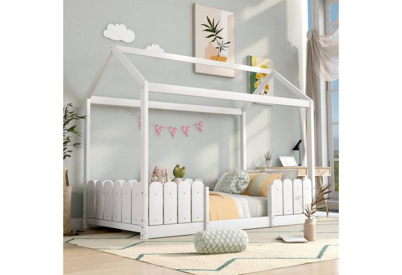 Flieks Kinderbett (1-tlg), Hausbett Kiefernholz 90x200cm ohne Matratze von Flieks