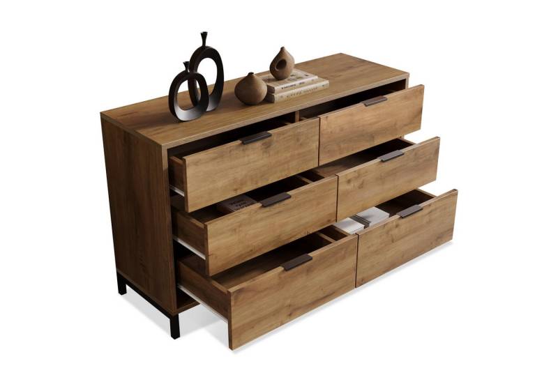 Flieks Kommode, Sideboard Schrank mit 6 Schubladen 120x40x76cm Flieks Kommode, Sideboard Schrank mit 6 Schubladen 120x40x76cm von Flieks