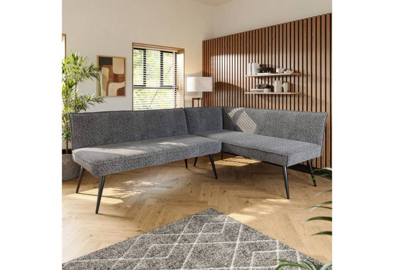 Flieks Küchensofa, Set 2 Teile, 6-Sitzer Essbank Eck-Sofa gepolstert mit Rückenlehne, Terry Samt von Flieks