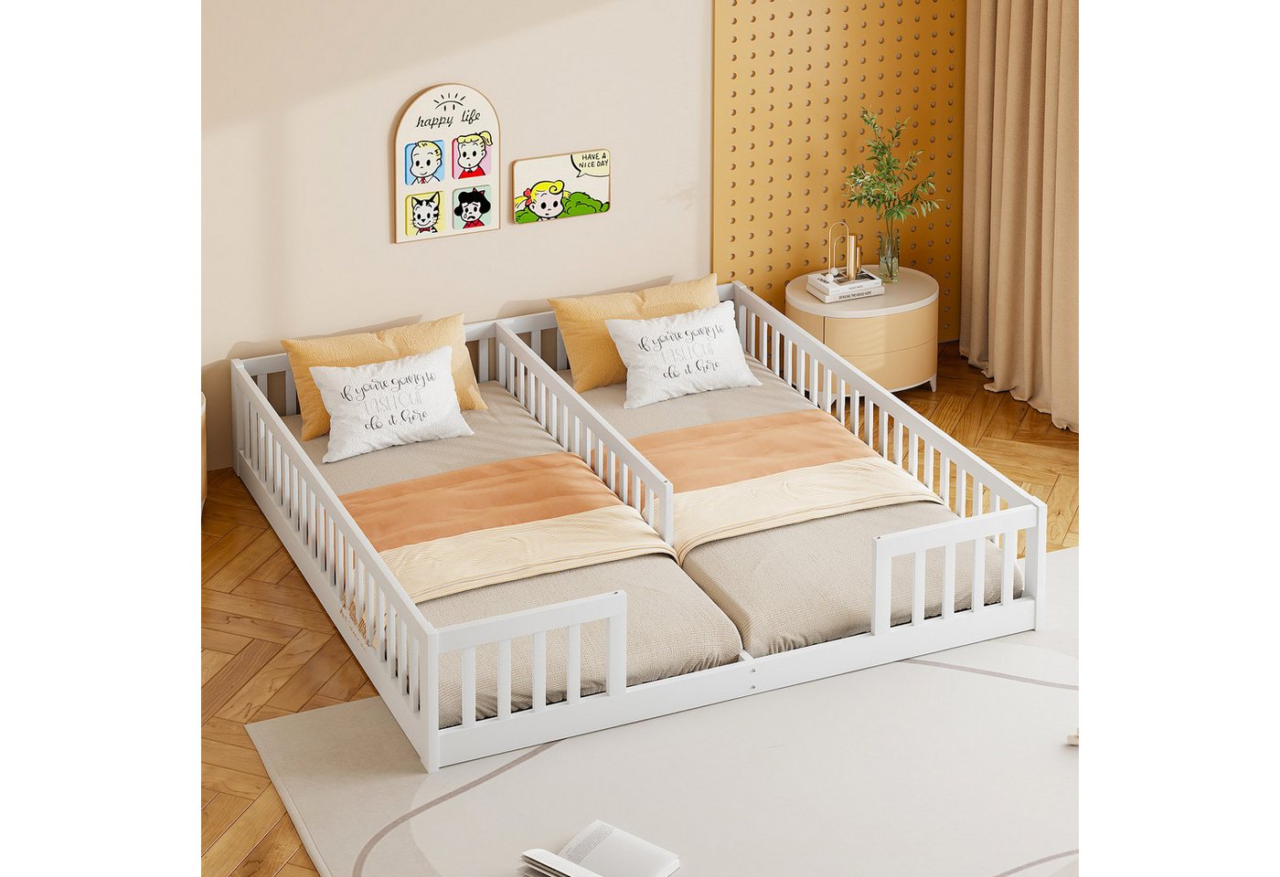 Flieks Massivholzbett, Kinderbett Einzelbett*2 90x200cm*2 für zwei Kinder ohne Lattenrost Flieks Massivholzbett, Kinderbett Einzelbett*2 90x200cm*2 für zwei Kinder ohne Lattenrost von Flieks