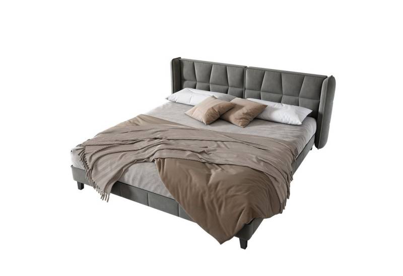 Flieks Polsterbett, Doppelbett mit Lattenrost und Kopfteil Samt 180x200cm von Flieks