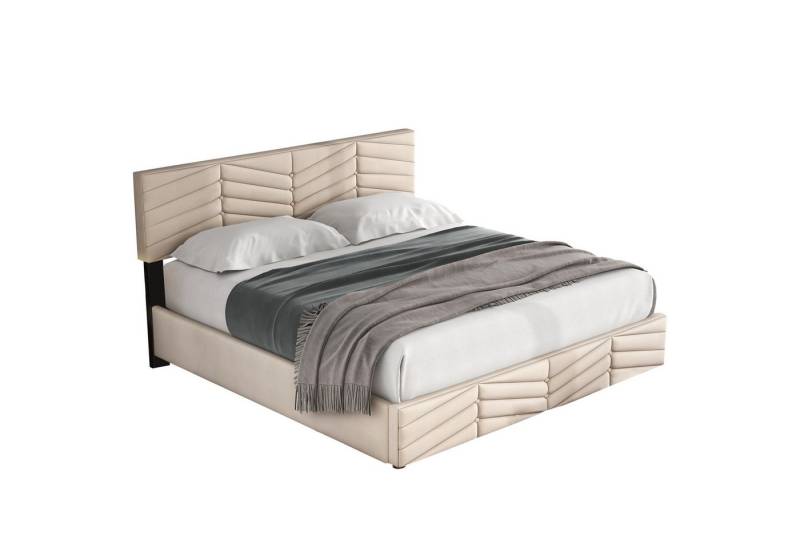 Flieks Polsterbett, Hydraulisches Doppelbett Funktionsbett 160x200cm Samt von Flieks