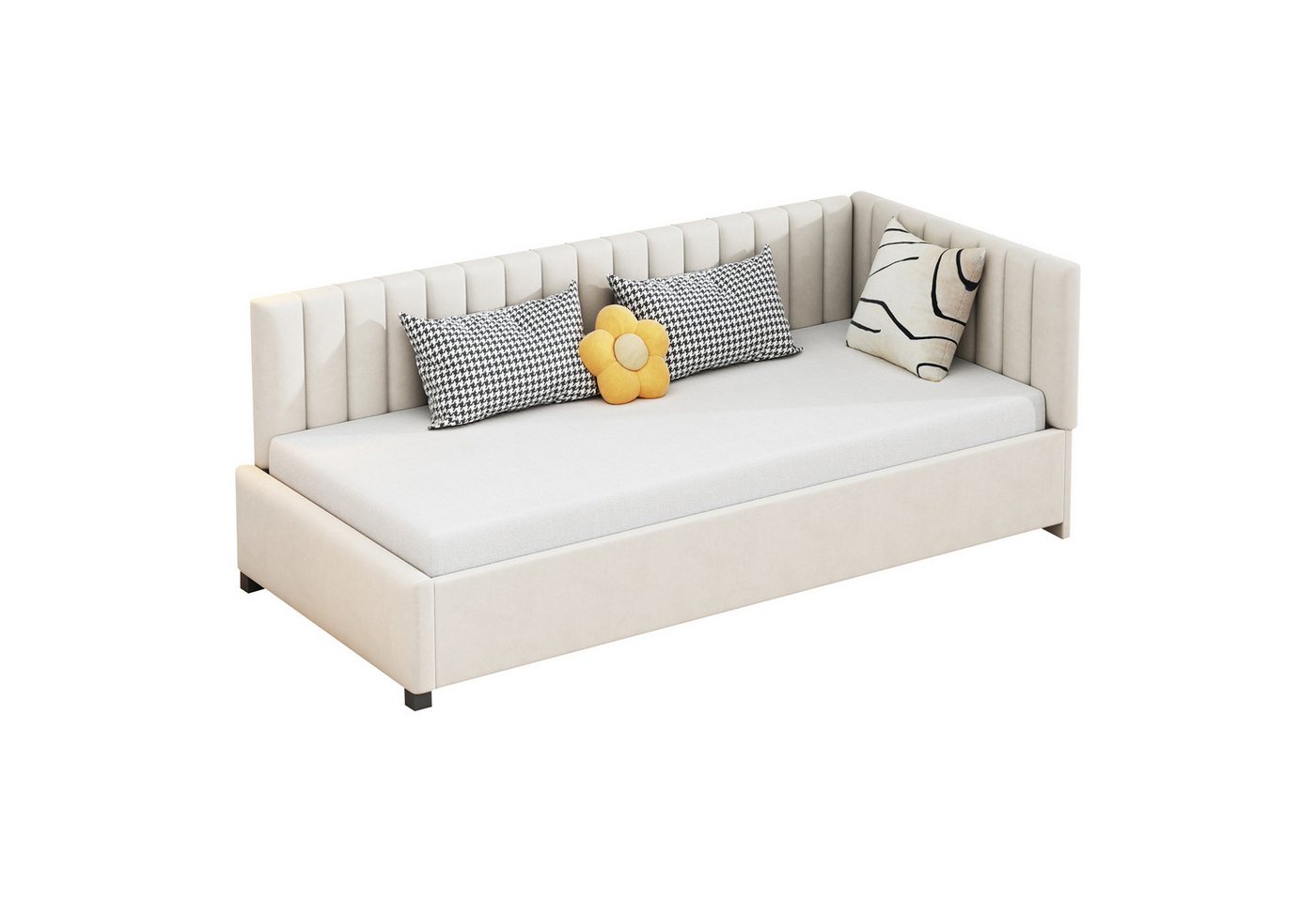 Flieks Polsterbett, Samt Daybett Tagesbett Schlafsofa Kinderbett 90x200cm von Flieks