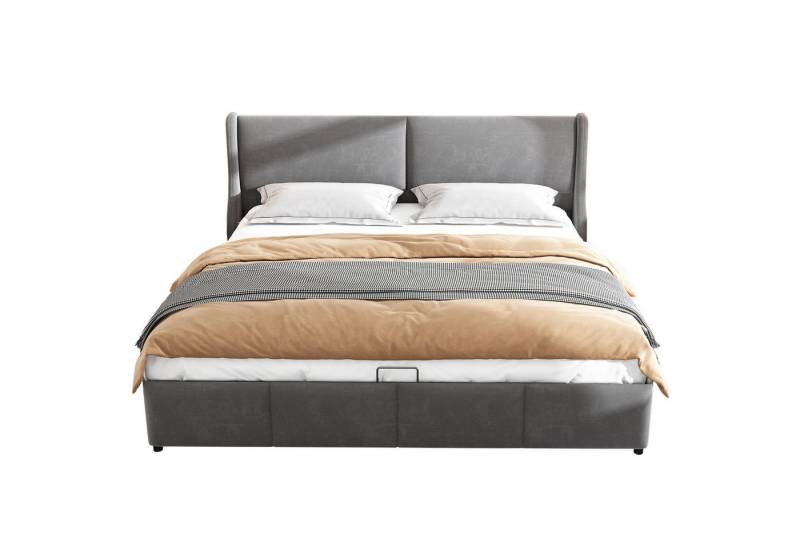 Flieks Polsterbett, Samt Hydraulisches Funktionsbett Doppelbett 160x200cm Flieks Polsterbett, Samt Hydraulisches Funktionsbett Doppelbett 160x200cm von Flieks