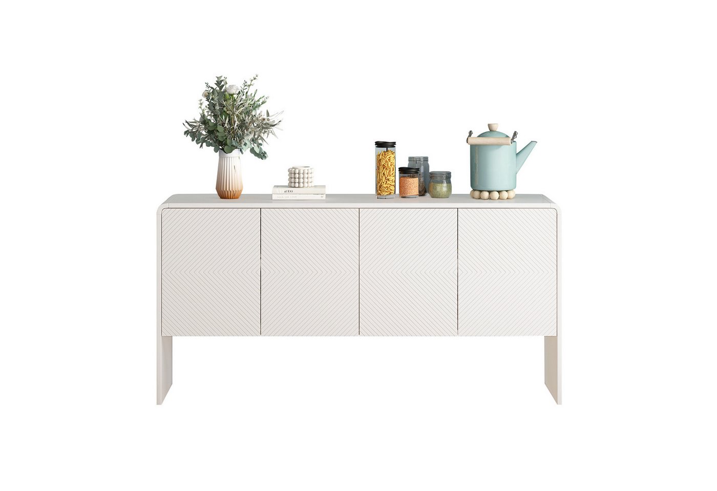 Flieks Sideboard (1 St), Anricht mit 4 Türen Wohnzimmerschrank 152,5*40*76.5cm von Flieks