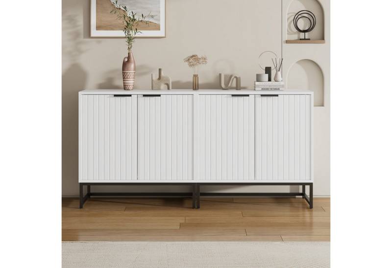Flieks Sideboard (160x40x80,5 cm, 2 St), 2er Set Schrank Kommode mit 2 Türen Anrichte Wohnzimmer von Flieks