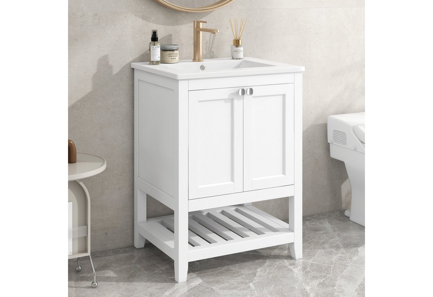 Flieks Waschtisch (1-St), Badezimmerschrank mit Waschbecken, Badmöbel in Breite 60 cm von Flieks