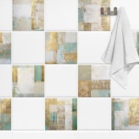 Fliesenaufkleber Bad & Küche Shabby Chic Textur Braun Beige Türkis Gold Klebefliesen Selbstklebend 10 Stück Set Fliesenaufkleber Bad & Küche Shabby Chic Textur Braun Beige Türkis Gold Klebefliesen Selbstklebend 10 Stück Set von FliesenaufkleberShop