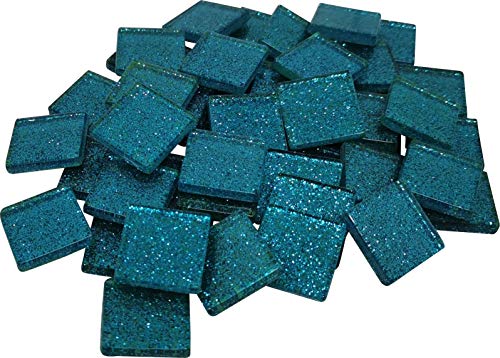 1kg Glitter Mosaik 2x2 cm bunt Buntmix Mosaiksteine Glitzermosaik Schmucksteine glitzernde Steine, : Türkis von Fliesenhandel Fundus