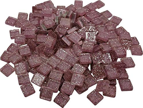 Fliesenhandel Fundus Softglas Mosaik 200g 10x10 mm Glitter 1x1 Glitzer Glasmosaik ca 215 St, Rosa von Fliesenhandel Fundus