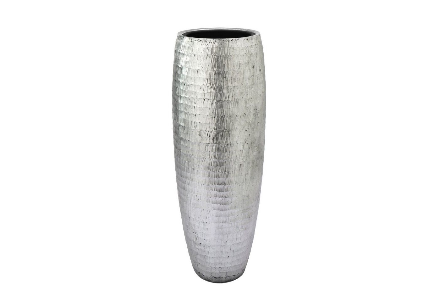 Flingora Bodenvase Amea, mit Einsatz - Fiberglas - Indoor - Silber - Höhe 97 cm von Flingora