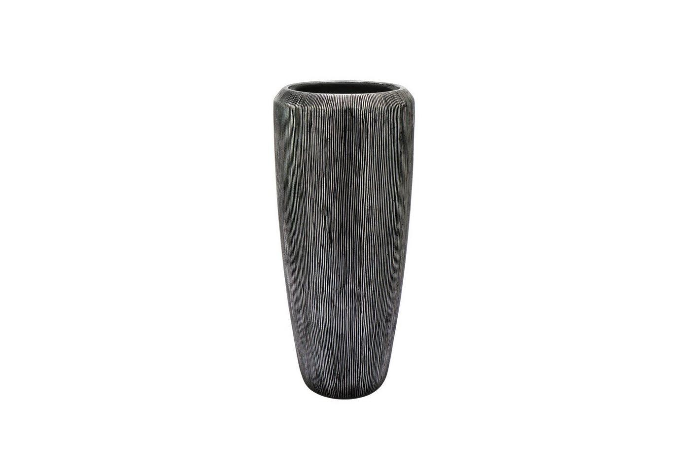 Flingora Bodenvase Esmee, mit Einsatz - Fiberglas - Indoor - Silber - Höhe 75 cm von Flingora