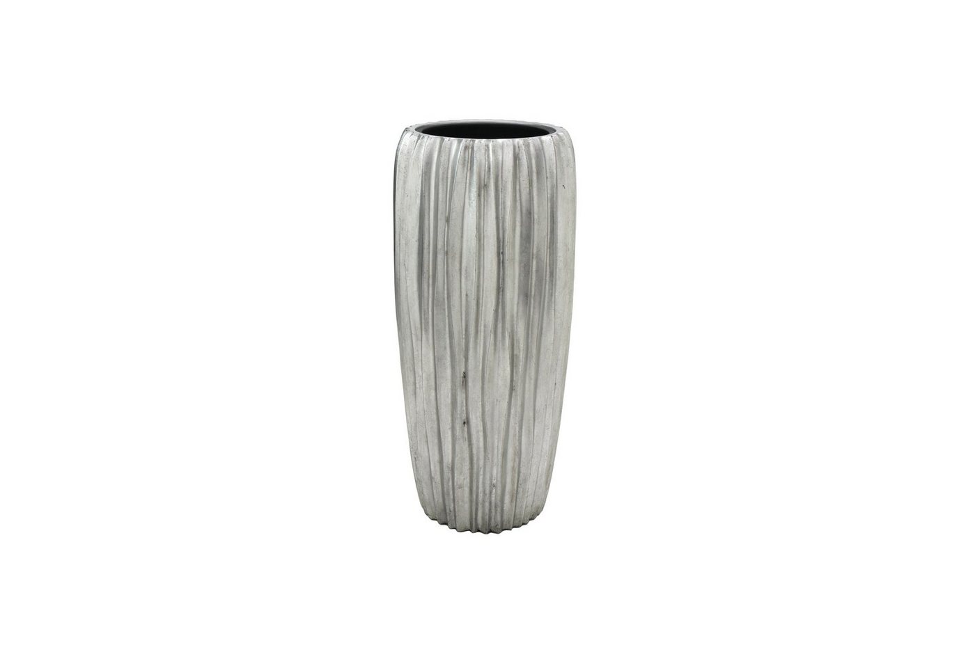 Flingora Bodenvase Minga, mit Einsatz - Fiberglas - Indoor - Silber - Höhe 97 cm von Flingora