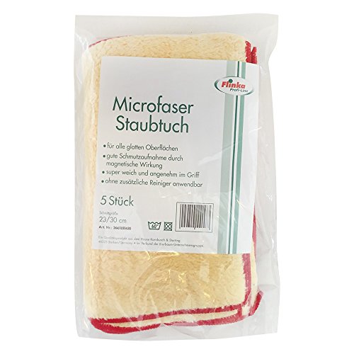 Flinka Microfaser Staubtuch Reinigungs-tücher Tücher Staubtücher 23x30cm (5 Stck. Packung) von Flinka