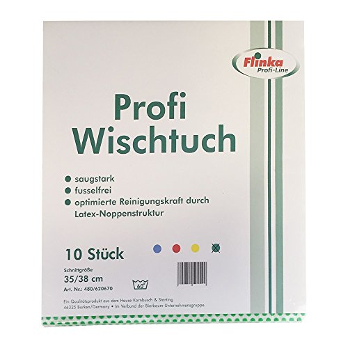 Flinka Profi Wischtuch Latex-Noppenstruktur Wischtücher 35 x 38 cm Punktmuster Grün (10 Stck. Packung) von Flinka