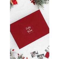 Moderne Leinen Flipbox Mit Ihrer Logoprägung; Handgefertigte Erinnerungsbox Für Fotobücher von FlipchapPortfolio