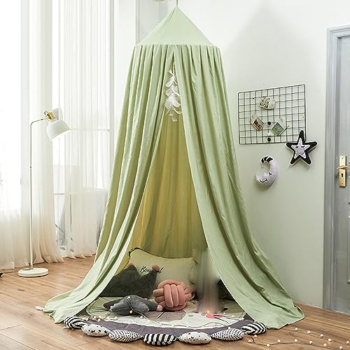 Flipped Warmth Polyester Betthimmel, Himmelbett Vorhänge Kinderzimmer Insektenschutz Baldachin Deko Moskitonetz Atmungsaktiv, Betthimmel Mädchen,Grün von Flipped Warmth