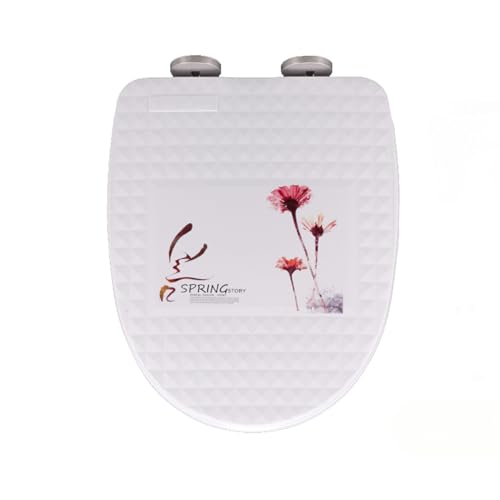 Flipped Warmth Toilettendeckel, WC Sitz Mit Absenkautomatik, Antibakterielle PP Klobrille D-Form Mit Quick-Release-Funktion Für Einfache Reinigung, Klodeckel D Form Weiß,01 von Flipped Warmth