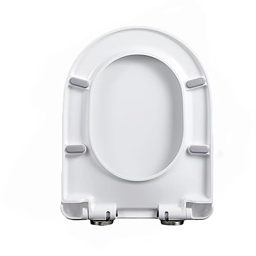 Flipped Warmth Toilettendeckel D-Form Weiß Klodeckel Mit Quick-Release-Funktion, Wc Sitz Mit Absenkautomatik D Form, Klobrille Auspp WC Sitz D-Form 37 × 46Cm von Flipped Warmth