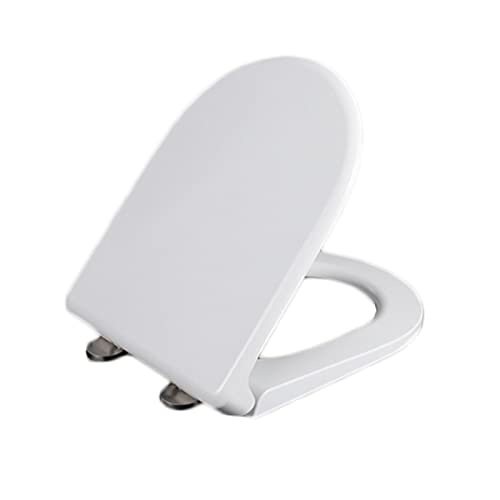 Flipped Warmth WC Sitz D Form Toilettendeckel Einfache Montage und Sauber, Klodeckel mit Absenkautomatik Quick-Release-Funktion,Antibakterielle,Passend für die Meiste Toilette (460mm x 370mm),02R von Flipped Warmth