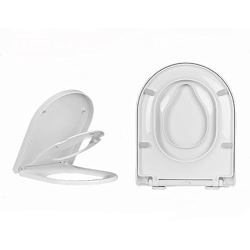 WC-Sitz mit Kindersitz Toilettendeckel Klodeckel mit Absenkautomatik und Quick-Release-Funktion, Familien Toilettensitz mit Montagematerial und Magnethalterung robuster Deckel,36×45cm von Flipped Warmth