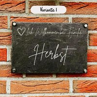 Personalisierte Schiefertafel/Haustürschild Mit Familienname 20x30cm von Flirk