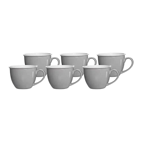 Ritzenhoff & Breker Doppio Jumbotasse, Jumbo Obere, Milchkaffee Obertasse, Ober Tasse, Geschirr, Porzellan, Grau, 350 ml, 576818, 6 Stück von Ritzenhoff & Breker