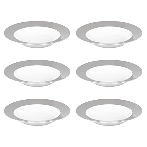 Flirt by R&B 576863 Doppio Suppenteller, tiefer Teller, Ø 22 cm, Porzellan, grau (6 Stück) von Flirt by R&B