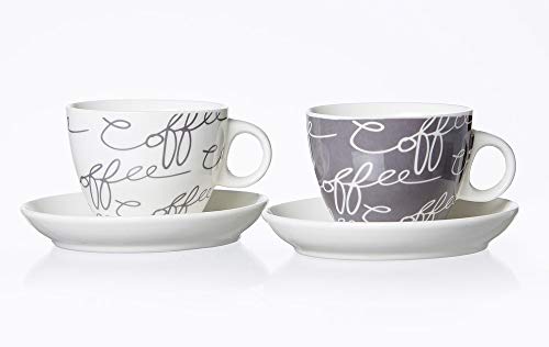 Flirt by R&B Cappuccinotasse Cornello mit Untertasse 180ml Grey 2er Set von Flirt by R&B