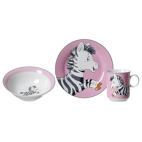 Flirt by R&B Kindergeschirr Happy Zoo Zebra, rosa, 3-teilig (1 Set) von Flirt by R&B
