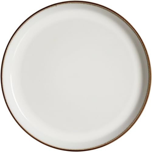 Ritzenhoff & Breker Visby Dessertteller, 20 cm, Runder Frühstücksteller mit braunem Rand, Skandinavisches Design, Steingut, Weiß von Ritzenhoff & Breker