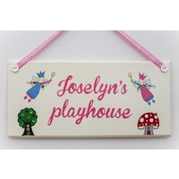 Fee Und Fliegenpilz Schlafzimmer Türschild Aus Holz von FlitterbeeCrafts