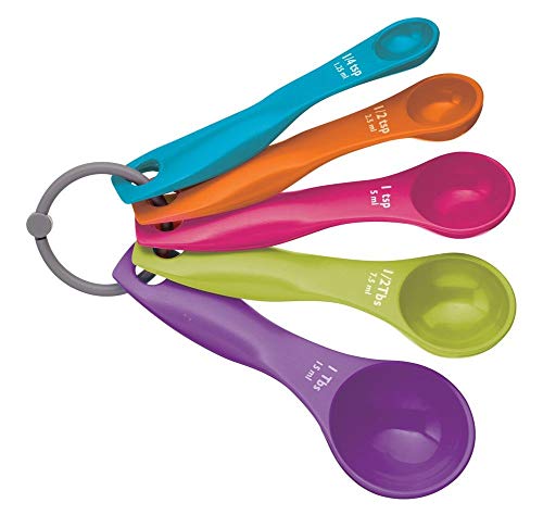 Fliyeong 5 Stück Bunte Plastik Messlöffel Set für genaue Küche Backen Craft - 1,25 ml / 2,5 ml / 5 ml / 7,5 ml / 15 ml langlebig und nützlich von Fliyeong