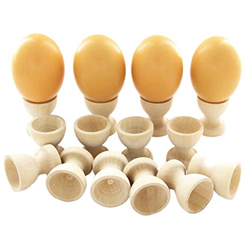 Fliyeong Eierbecher aus Holz, Ostern, Eierbecher-Set für gekochte Eier zum Basteln, für Klassenzimmer, Aktivität, Küche, Essen, kreativ und nützlich, 10 Stück von Fliyeong