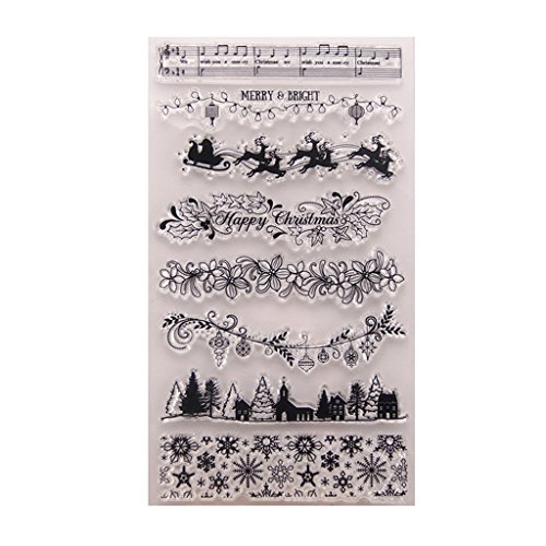 Fliyeong Weihnachtsbaum DIY Silikon Clear Stamp Cling Seal Sammelalbum Präge Album Decor langlebig und nützlich von Fliyeong